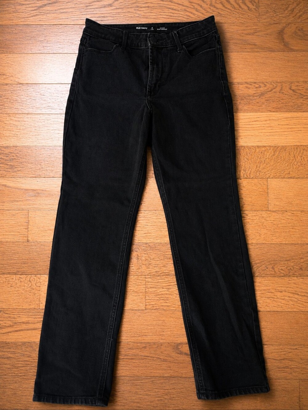 Old Navy Women's High-Rise  Wow Straight Leg Black Jeans 8